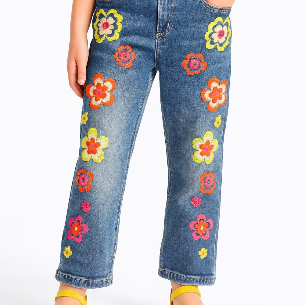 Mini Boden Colorful Floral Kids Jeans
